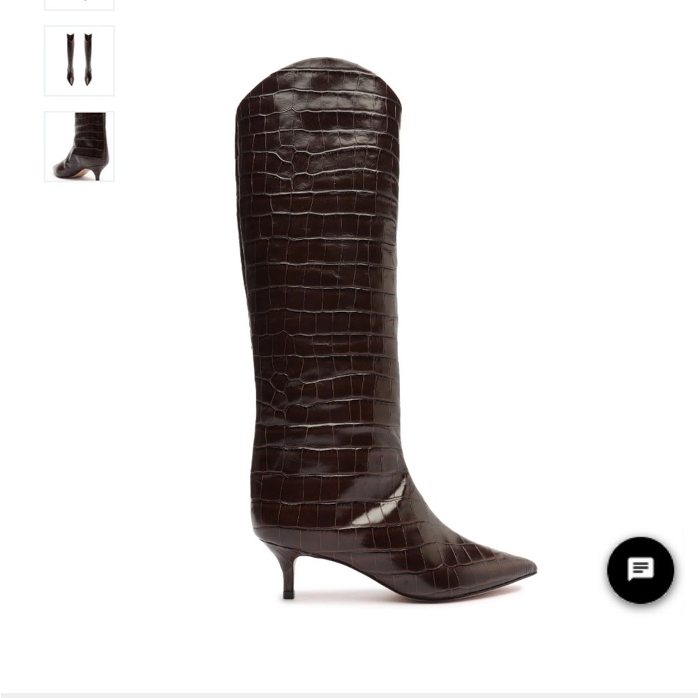 SCHUTZ Boots- Never worn, low heel brown croc